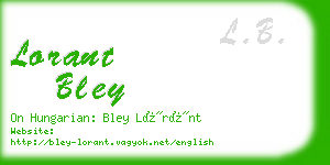 lorant bley business card